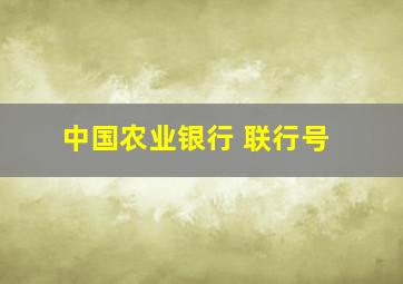 中国农业银行 联行号